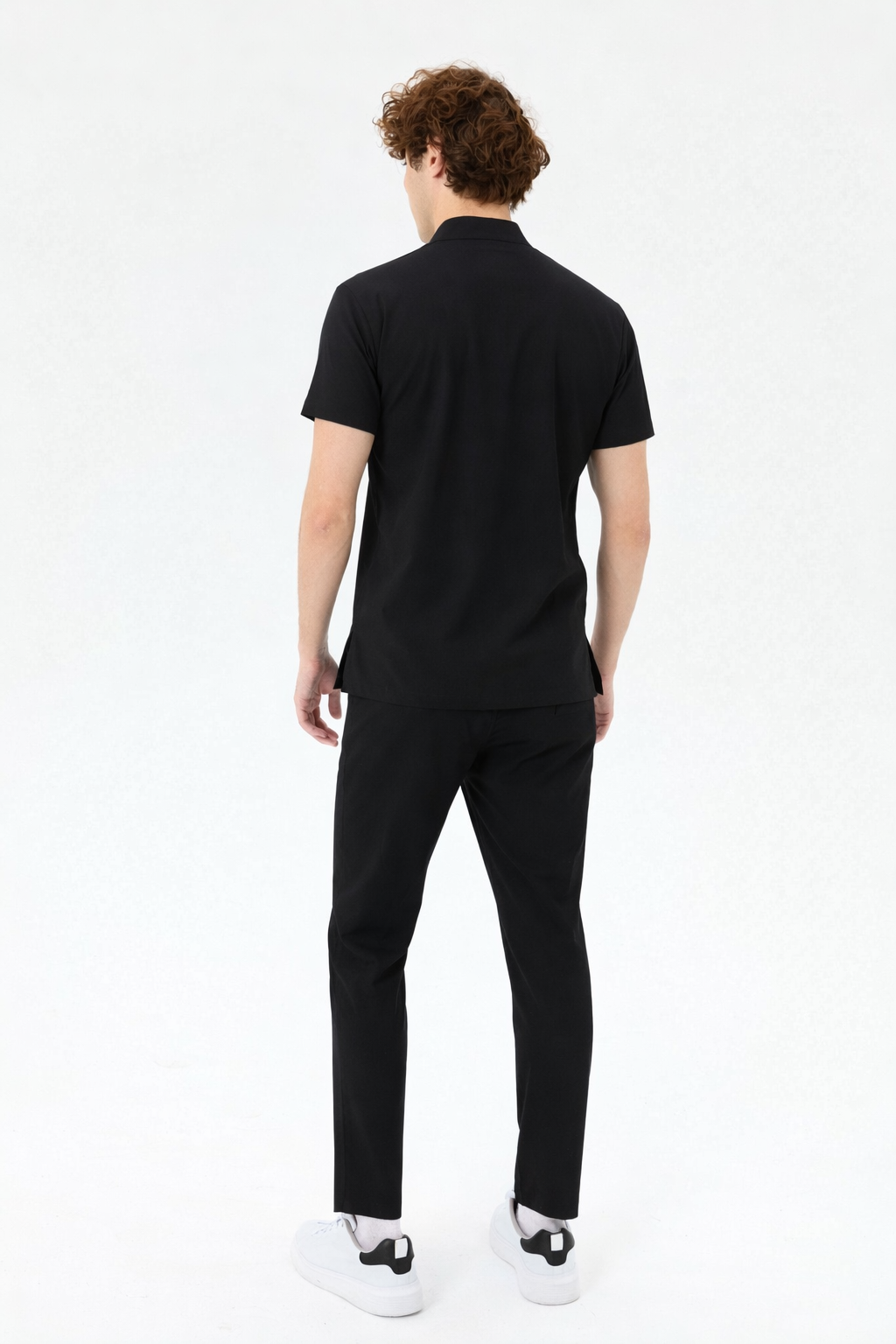 Secundus Siyah Hakim Yakalı Erkek Scrubs Takım | Medikal İş Kıyafeti | Mole Uniform