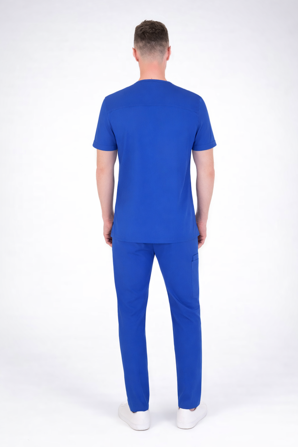Secundus Sax Mavisi V Yaka Erkek Scrubs Takım | Medikal İş Kıyafeti | Mole Uniform