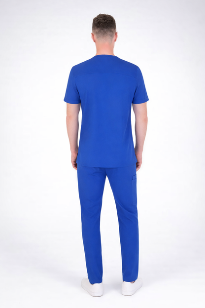 Secundus Sax Mavisi V Yaka Erkek Scrubs Takım | Medikal İş Kıyafeti | Mole Uniform