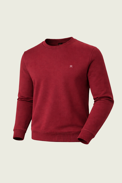 Kırmızı Uzun Kollu İş Sweatshirt - Bisiklet Yaka | Mole Uniform