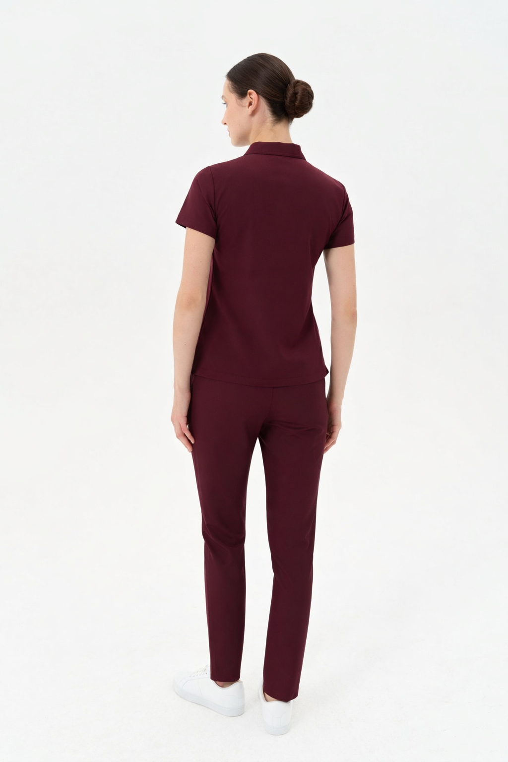 Aura Burgundy Shirt Collar Women&