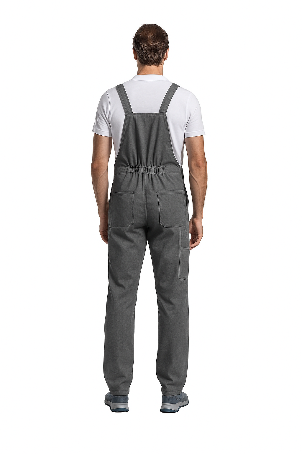 Teknik is kiyafeti gri bahcivan tulumu cep ve aski detaylari - Bursa is elbiseleri uretim merkezi Mole Uniform.