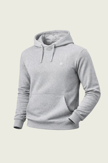 Toptan gri kapüşonlu uzun kollu iş sweatshirt - Logolu kurumsal personel kıyafeti imalatı.