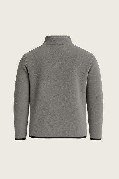 Koyu gri polar is sweat kumas dokusu ve fermuar kalitesi detaylari - Mole Uniform Bursa.