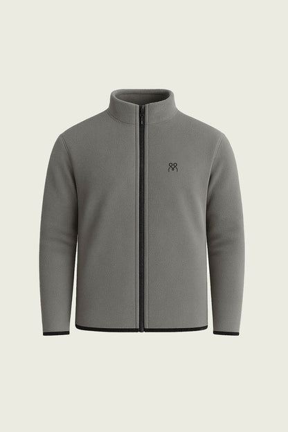 Toptan koyu gri fermuarli uzun kollu polar hirka - Cepsiz minimalist tasarim sicak tutan is kiyafeti imalati.