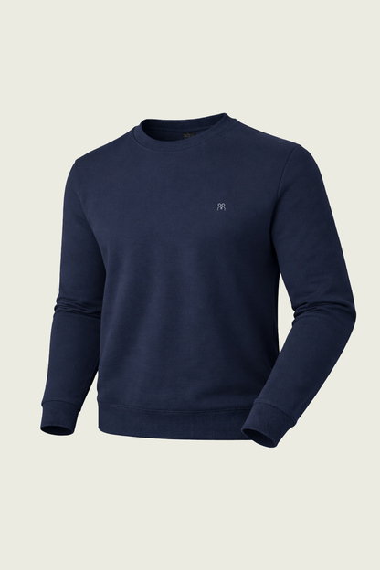 Toptan lacivert bisiklet yaka uzun kollu iş sweatshirt - Logolu kurumsal personel kıyafeti imalatı.