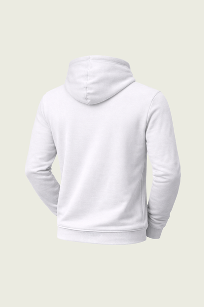 Bursa imalatı nakışlı beyaz kapüşonlu sweatshirt - Minimum 10 adet özel üretim teknik iş kıyafeti.