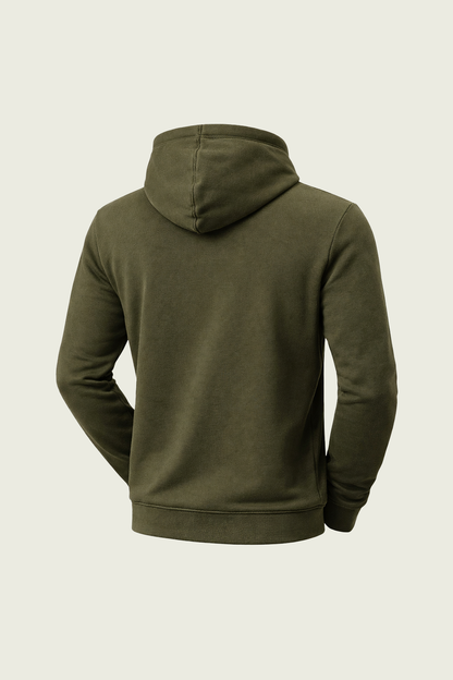 Bursa imalatı nakışlı haki kapüşonlu sweatshirt - Minimum 10 adet özel üretim teknik iş kıyafeti.