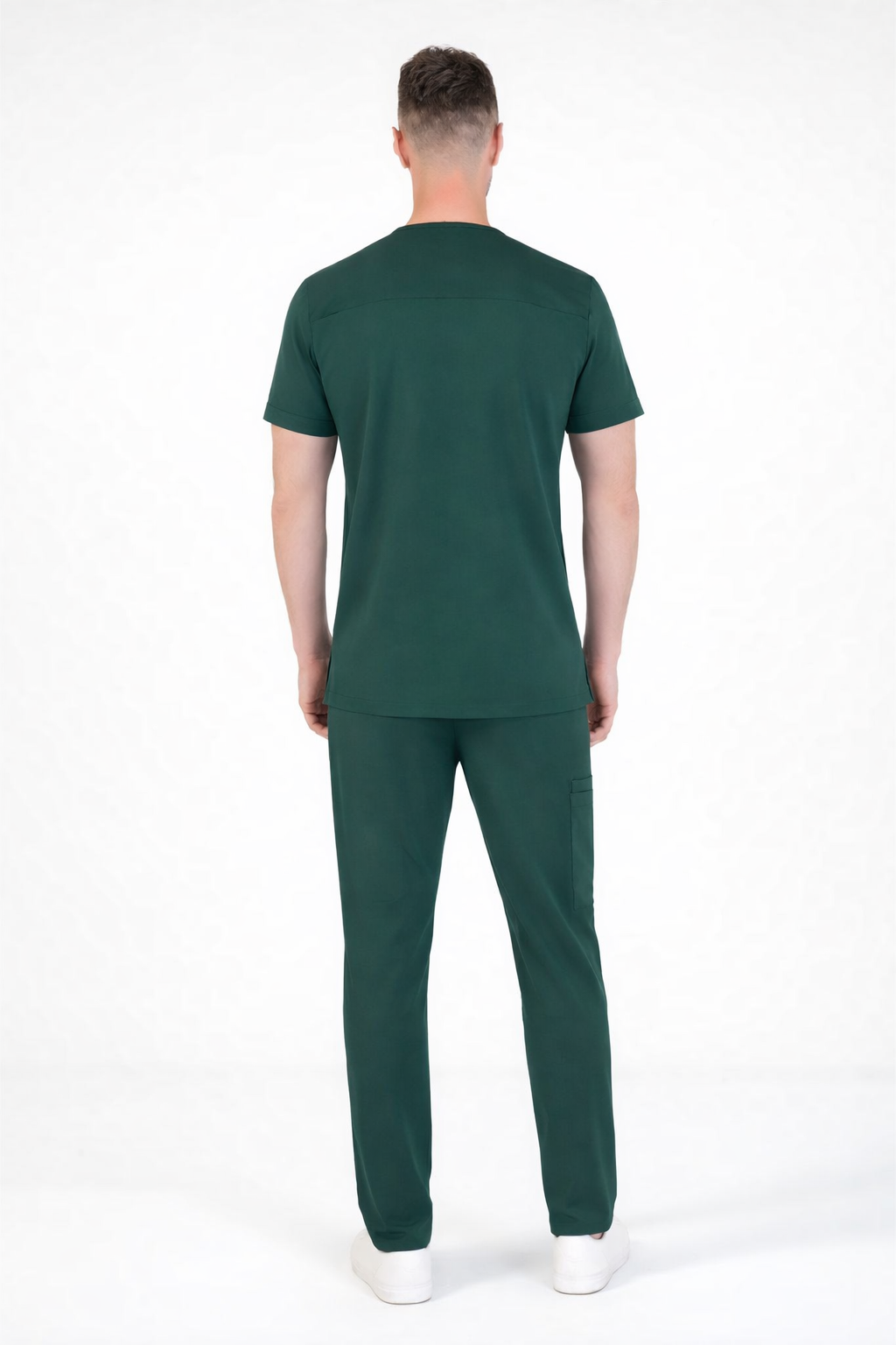 Bursa imalatı nakışlı yeşil erkek scrubs takımı - Minimum 10 adet özel üretim profesyonel medikal giyim.