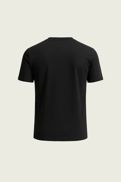 Siyah is tisortu esnek ribana yaka yapisi ve penye kumas dokusu - Mole Uniform Bursa.