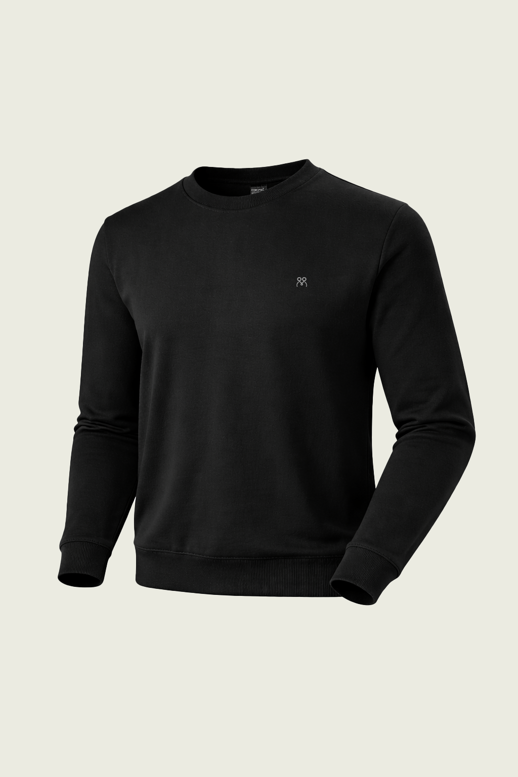 Toptan siyah bisiklet yaka uzun kollu iş sweatshirt - Logolu kurumsal personel kıyafeti imalatı.
