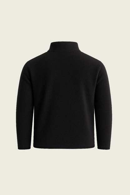 Siyah polar is hirkasi minimal tasarim ve kaliteli fermuar detaylari - Mole Uniform Bursa.