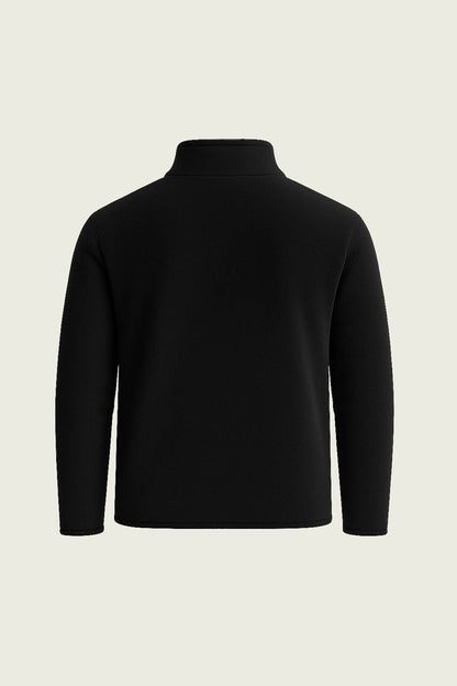Siyah polar is sweat kumas dokusu ve fermuar kalitesi detaylari - Mole Uniform Bursa.