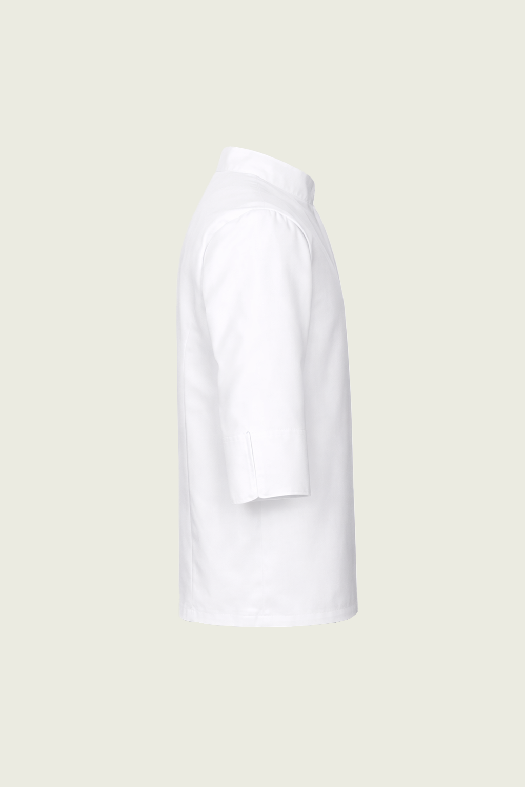 White 3/4 Sleeve Single Row Concealed Snap Chef Jacket | Mole Uniform