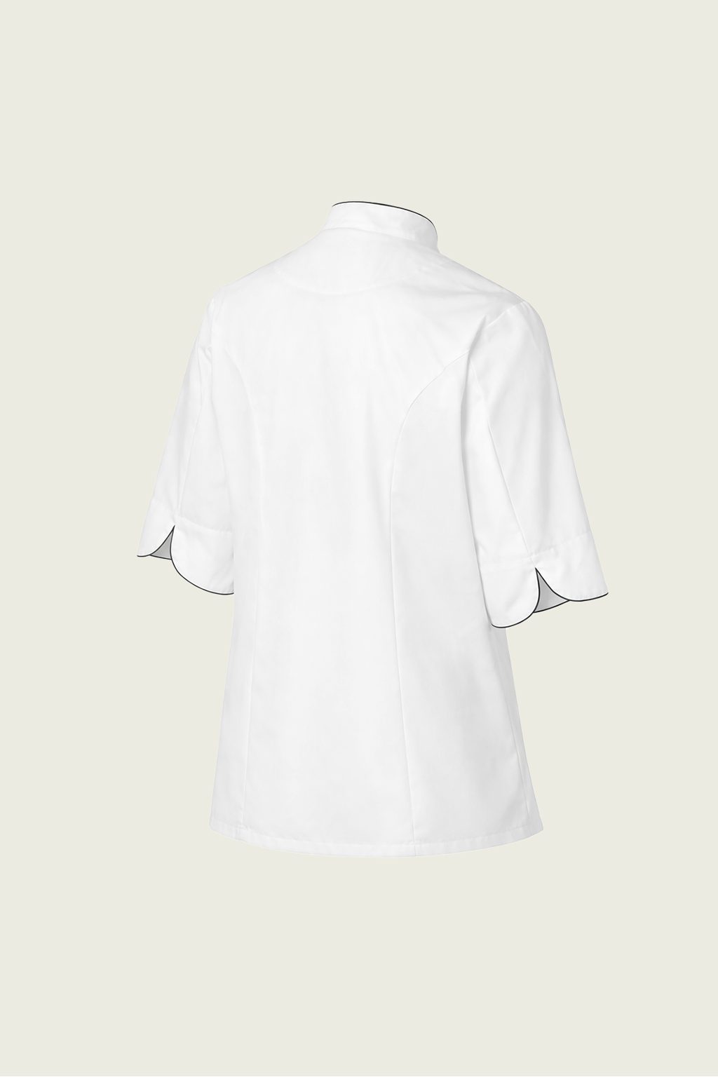 Beyaz Çift Düğmeli Şef Ceketi - Siyah Biyeli | Mole Uniform