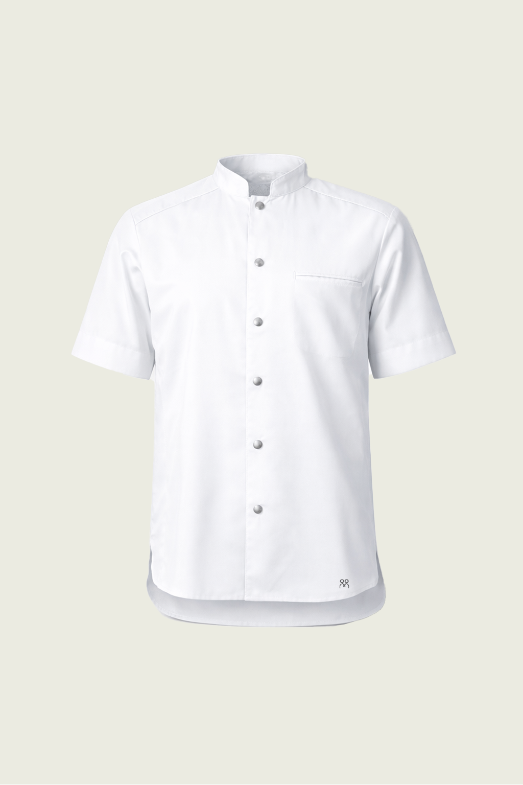 White Short-Sleeved Single-Button Snap Chef Jacket | Mole Uniform