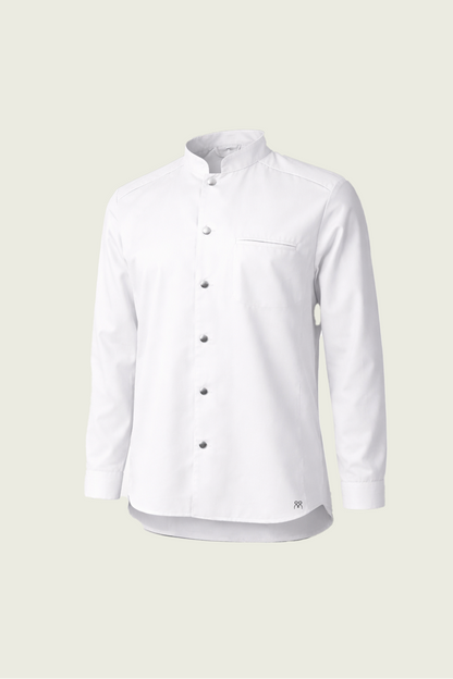 White Single-Button Snap Chef Jacket | Mole Uniform