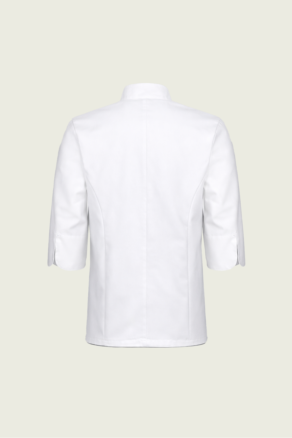 White 3/4 Sleeve Single Row Concealed Snap Chef Jacket | Mole Uniform