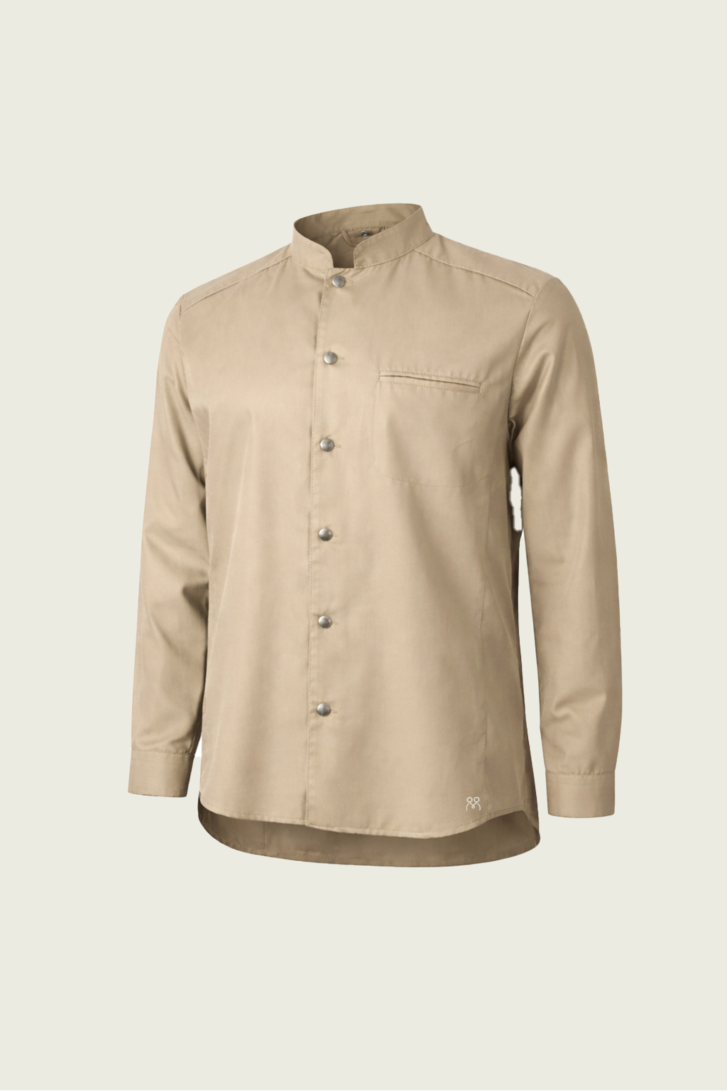 Bej tek sıra çıtçıtlı nizami kesim şef ceketi - Mole Uniform