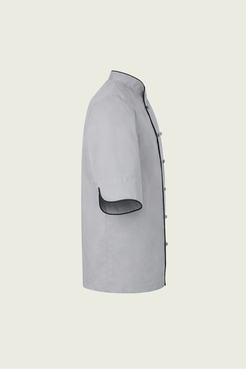 Grey Double-Button Chef Jacket - Black Trim | Mole Uniform