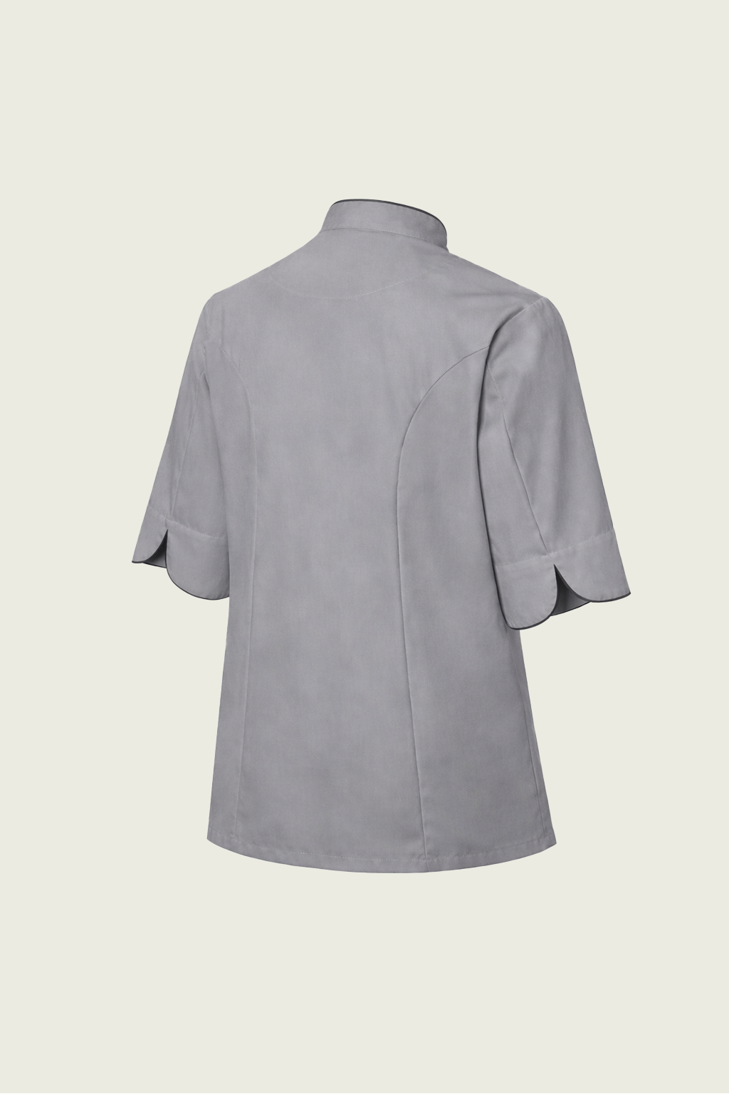 Grey Double-Button Chef Jacket - Black Trim | Mole Uniform