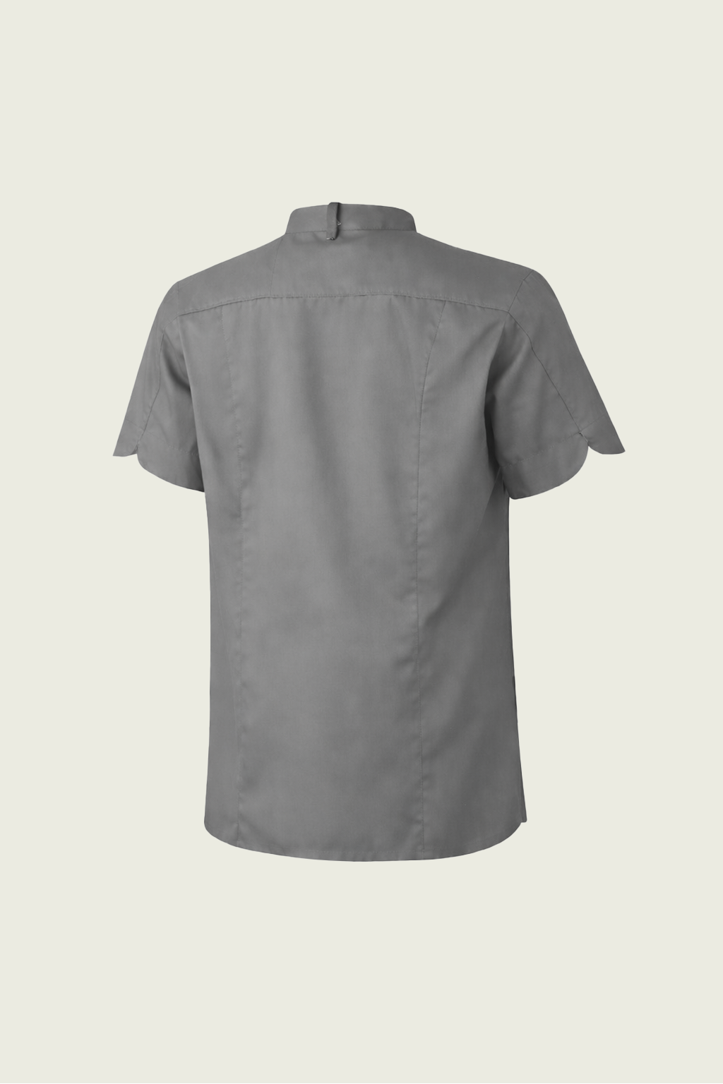 Grey Short-Sleeved Single-Button Snap Chef Jacket | Mole Uniform