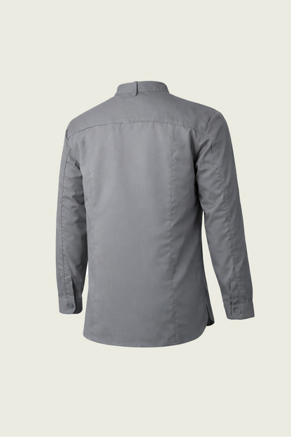 Grey Single-Button Snap Chef Jacket | Mole Uniform
