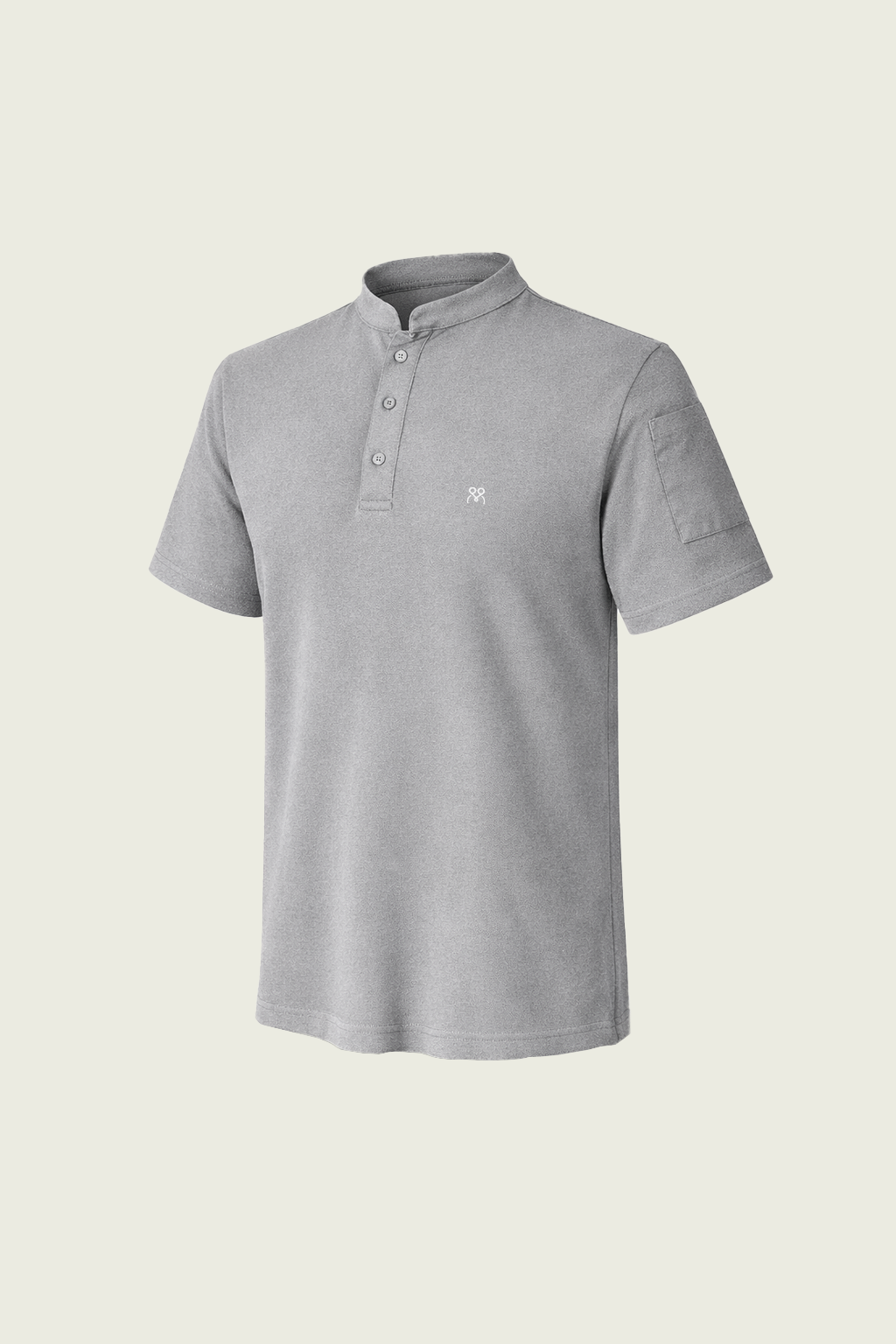 Grey Mandarin Collar Button-Down Chef T-shirt | Mole Uniform