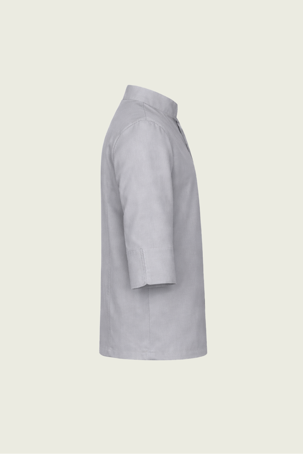Grey 3/4 Sleeve Single Row Concealed Snap Button Chef Jacket | Mole Uniform