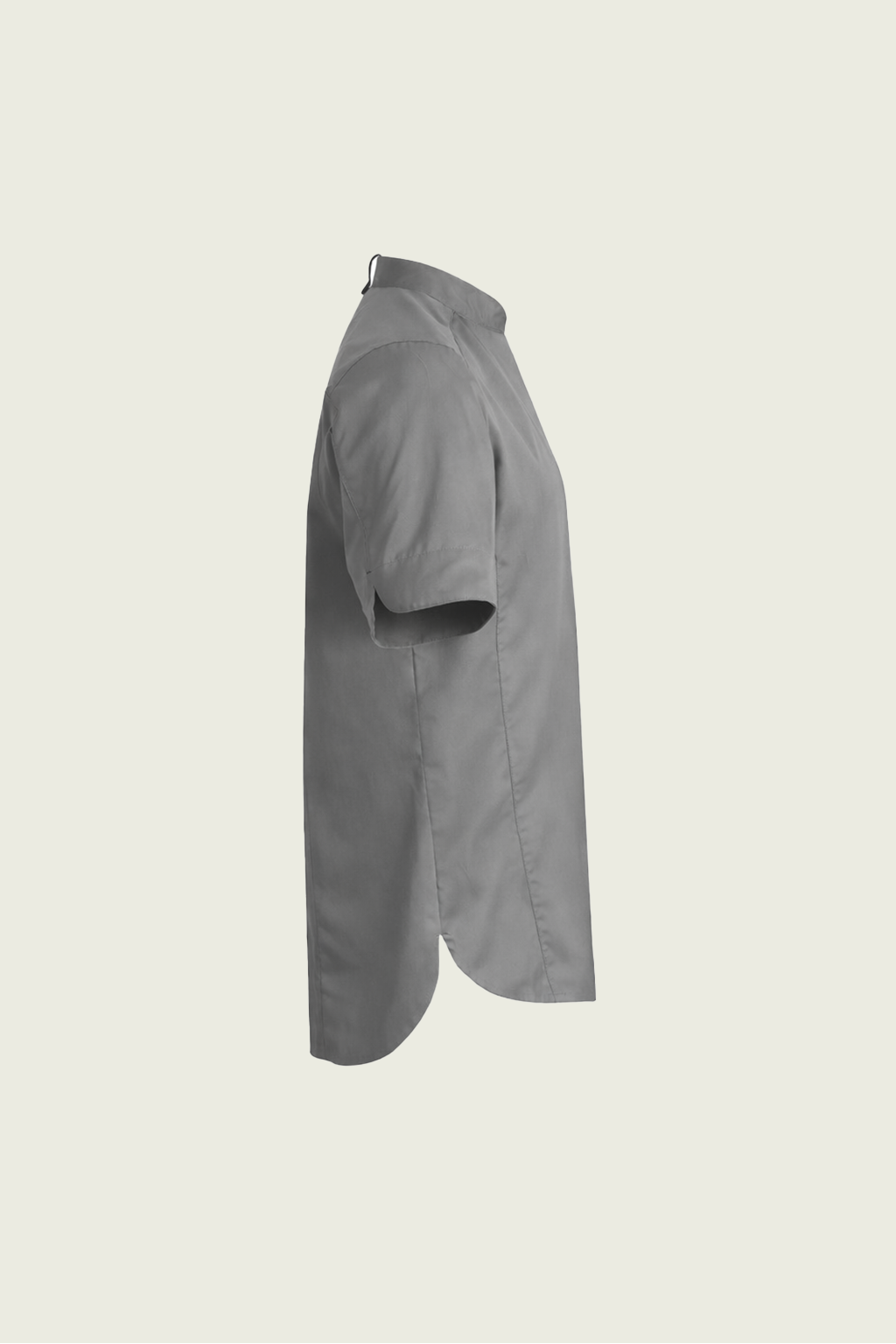 Grey Short-Sleeved Single-Button Snap Chef Jacket | Mole Uniform