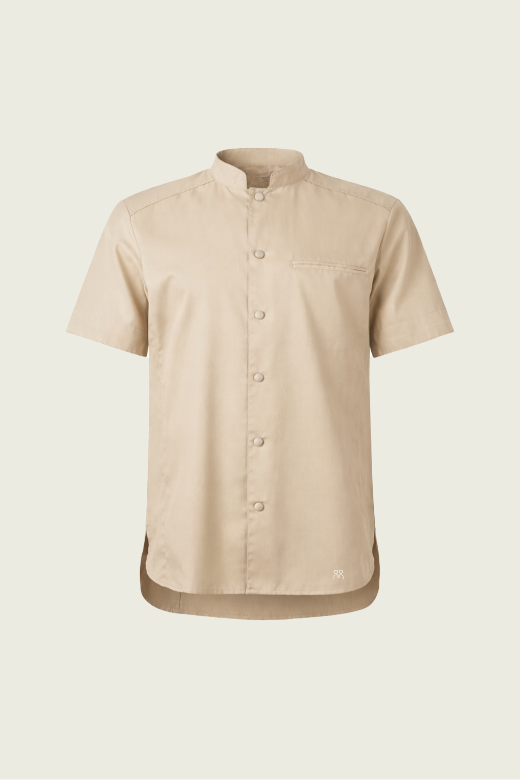 Bej Kısa Kollu Tek Sıra Çıtçıtlı Şef Ceketi | Mole Uniform