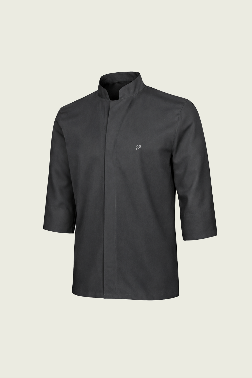 Dark Grey 3/4 Sleeve Single Row Concealed Snap Button Chef Jacket | Mole Uniform