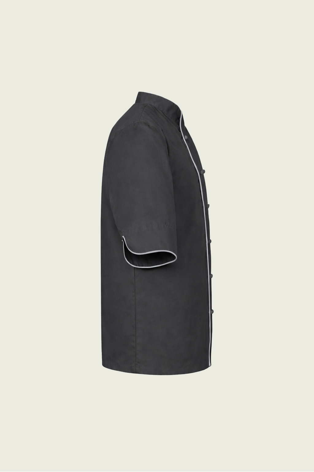 Dark Grey Double-Button Chef Jacket - White Trim | Mole Uniform