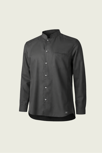 Koyu gri antrasit tek sıra çıtçıtlı şef ceketi - Mole Uniform