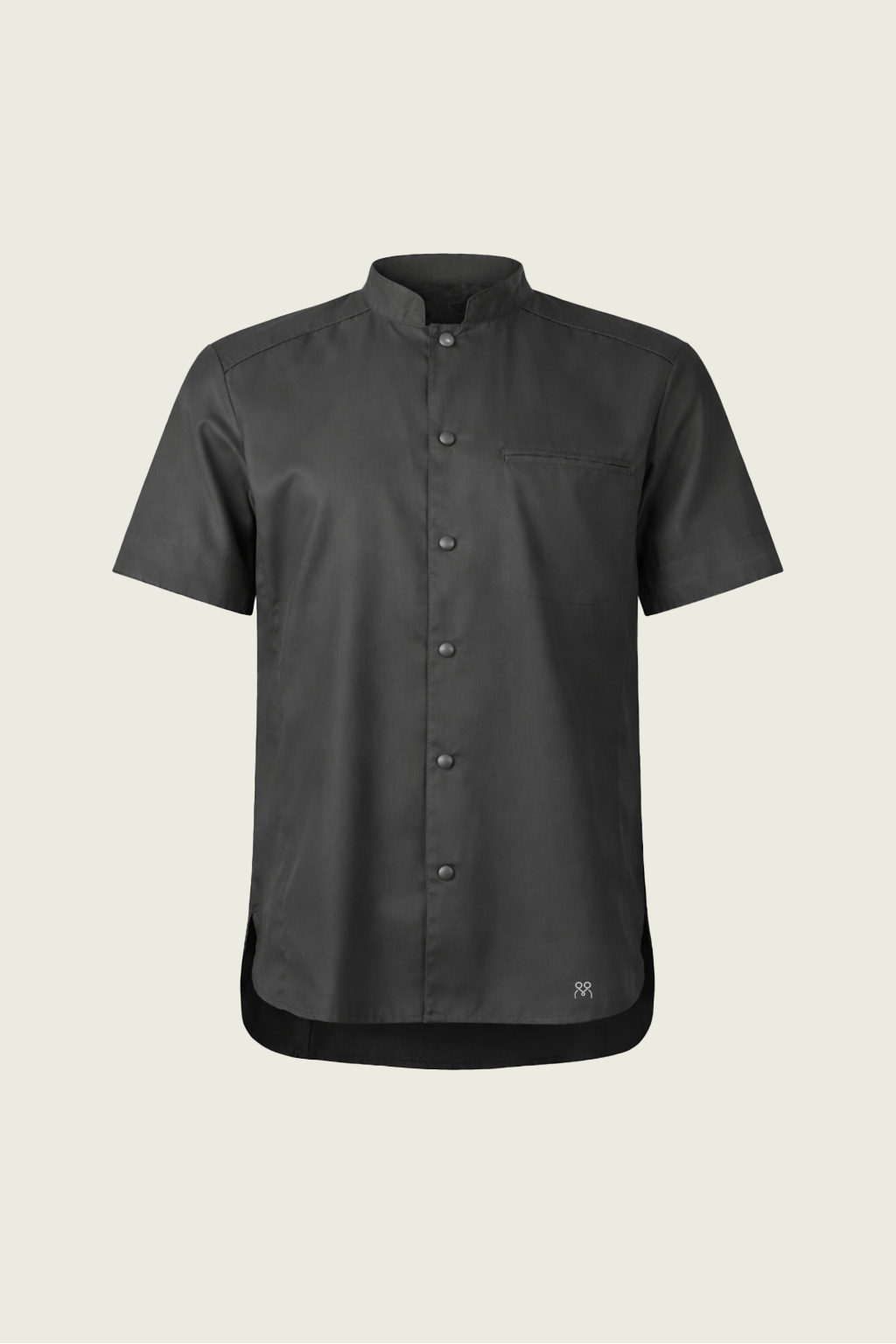 Koyu gri kısa kollu tek sıra çıtçıtlı şef ceketi - Mole Uniform