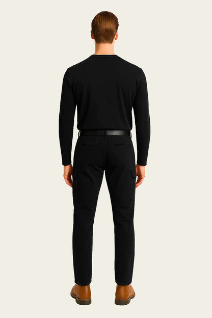 Black Long-Sleeve Work T-Shirt - Crew Neck | Mole Uniform