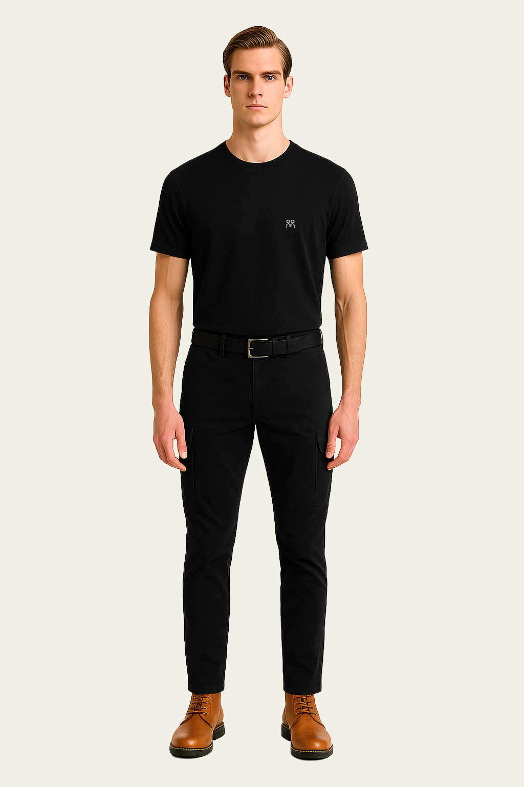 Siyah Kısa Kollu İş T-Shirt - Bisiklet Yaka | Mole Uniform