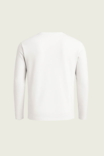 White Long-Sleeve Work T-Shirt - Crew Neck | Mole Uniform