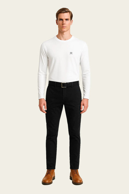 White Long-Sleeve Work T-Shirt - Crew Neck | Mole Uniform