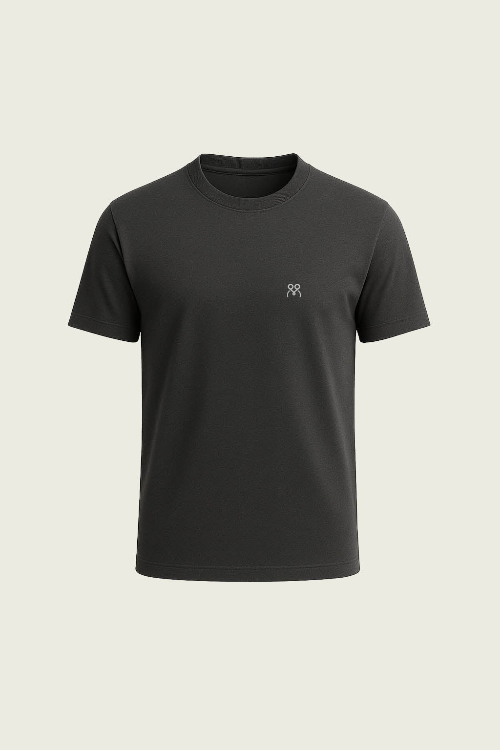 Koyu Gri Kısa Kollu İş T-Shirt - Bisiklet Yaka | Mole Uniform