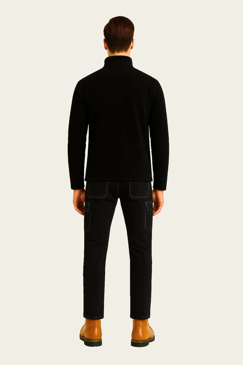 Black Fleece Cardigan Workwear - Long Sleeved Zipper | Mole Uniform
