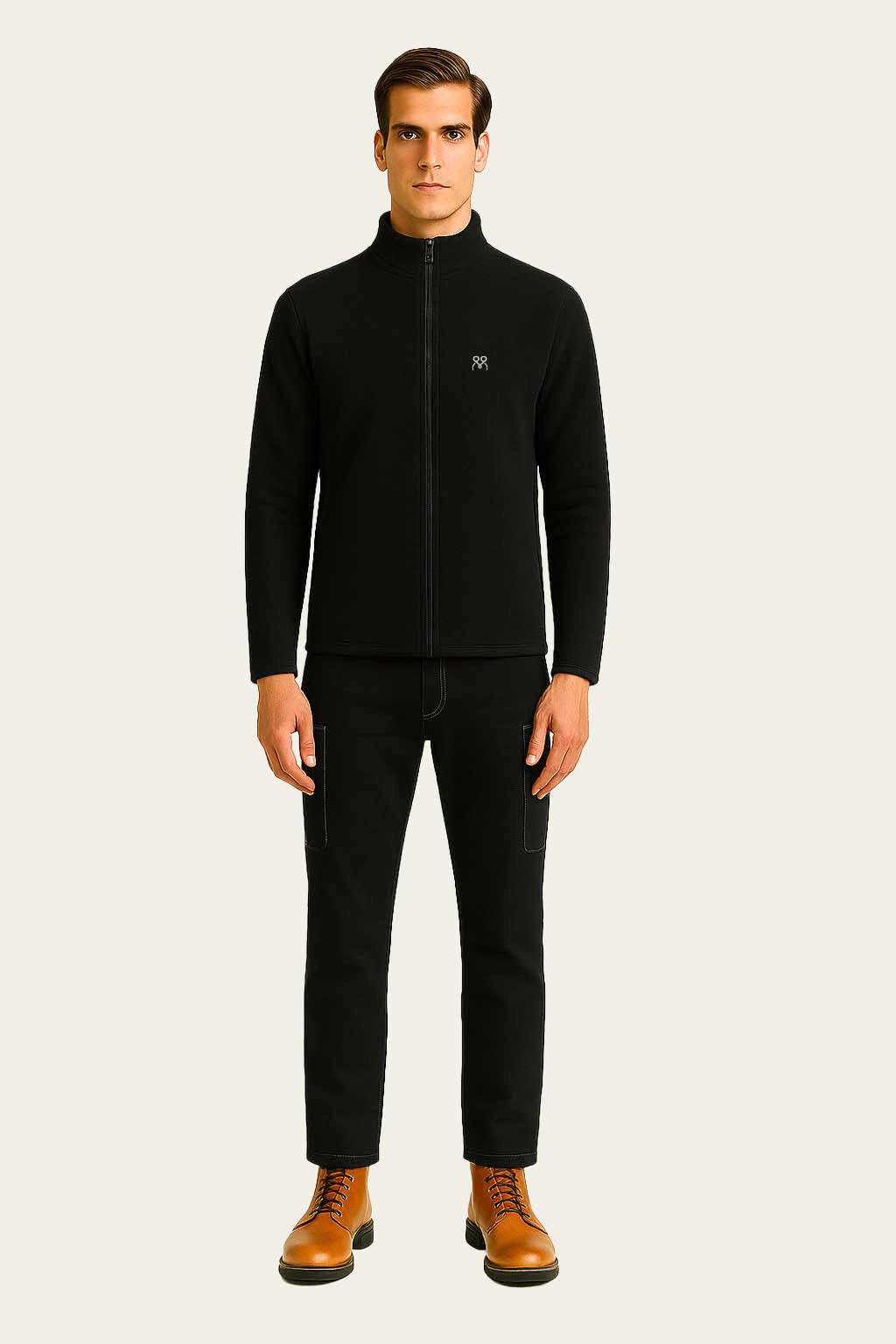 Black Fleece Cardigan Workwear - Long Sleeved Zipper | Mole Uniform