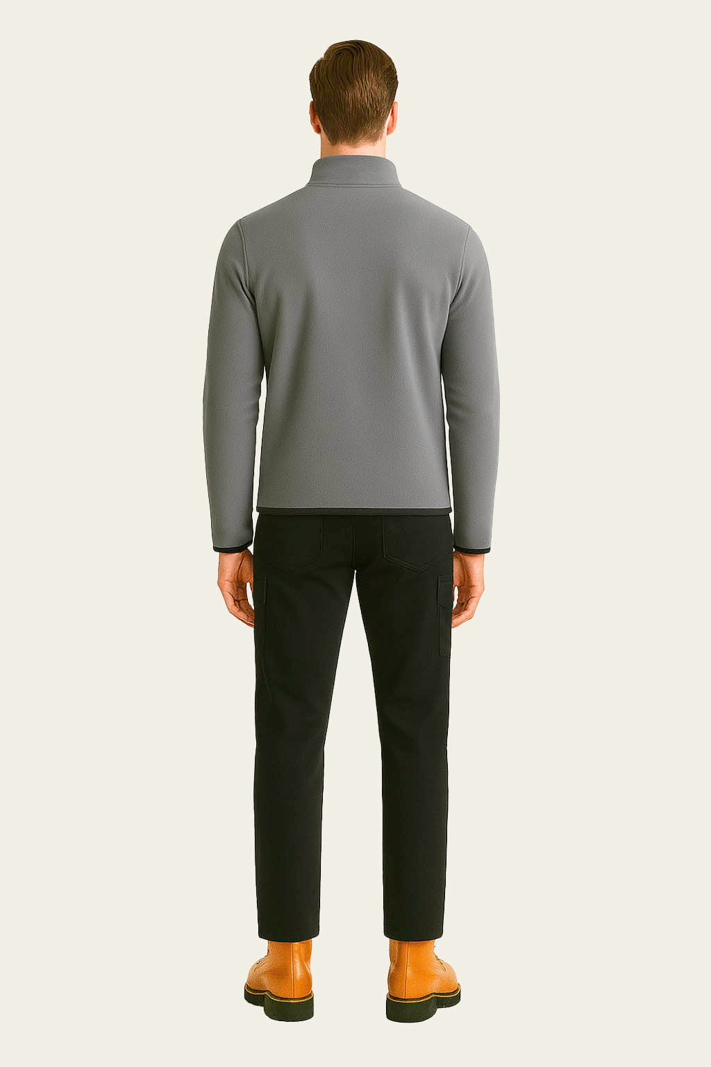 Dark Grey Fleece Cardigan Workwear - with Zipper Pockets | Mole Uniform