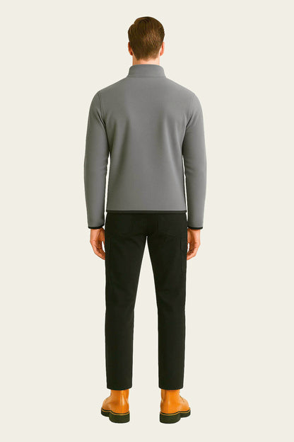 Dark Grey Fleece Cardigan Workwear - with Zipper Pockets | Mole Uniform