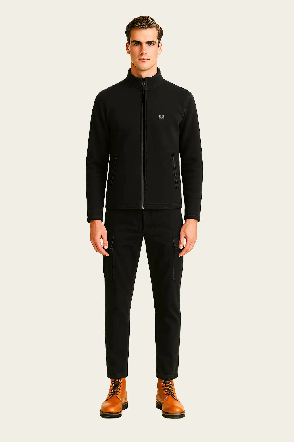 Black Fleece Cardigan Workwear - with Zipper Pockets | Mole Uniform