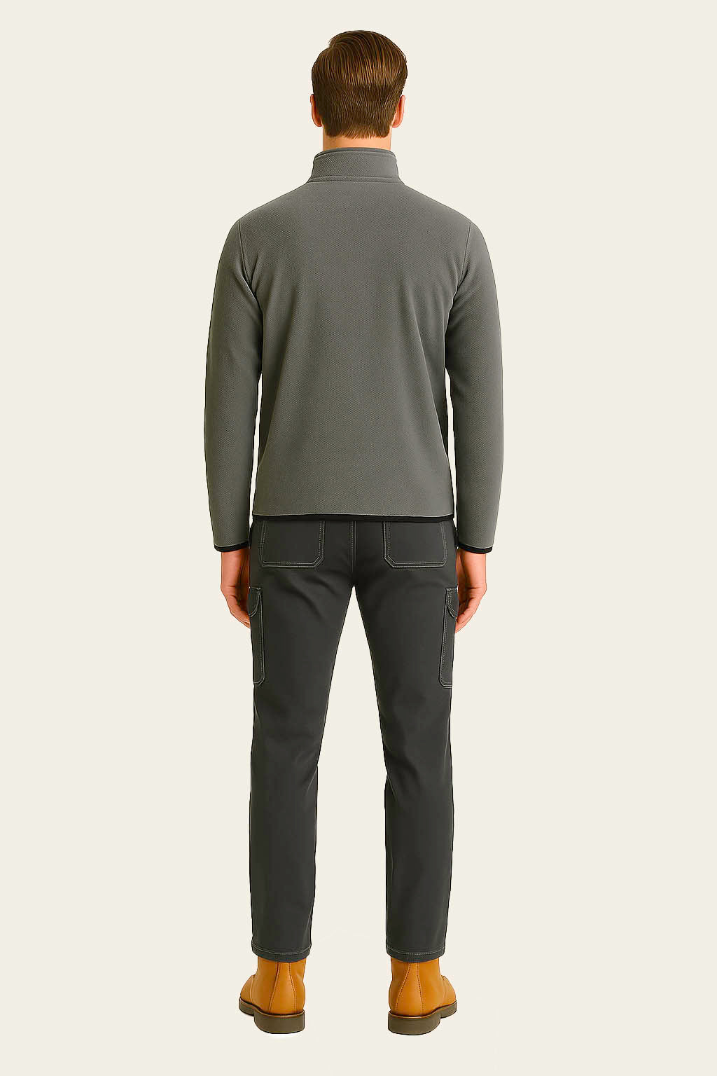 Dark Grey Fleece Sweatshirt Workwear - Long-Sleeved Zip-Up | Mole Uniform