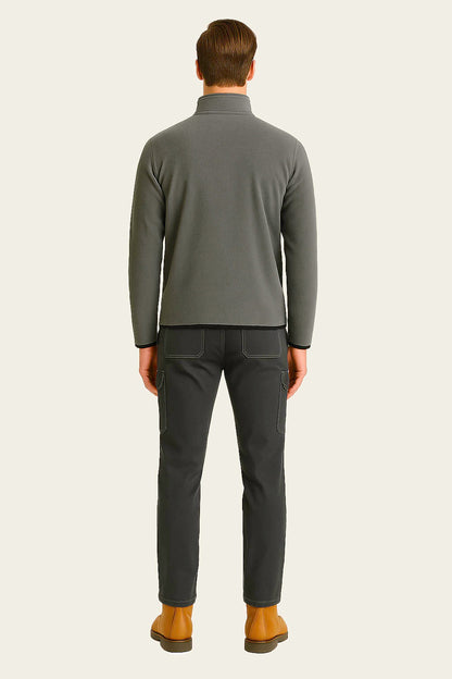 Dark Grey Fleece Sweatshirt Workwear - Long-Sleeved Zip-Up | Mole Uniform