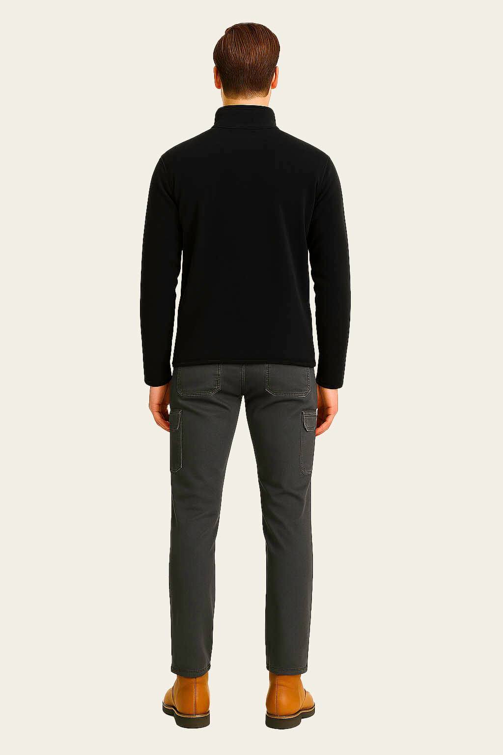 Siyah Polar Sweat İş Kıyafeti - Fermuarlı Uzun Kollu | Mole Uniform