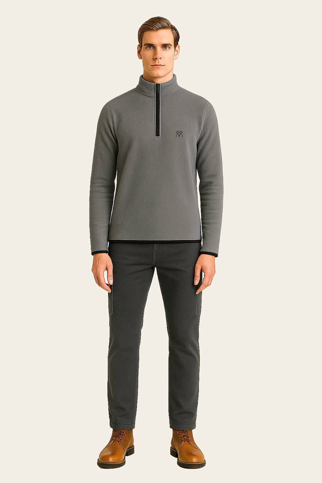 Dark Grey Fleece Sweatshirt Workwear - Long-Sleeved Zip-Up | Mole Uniform