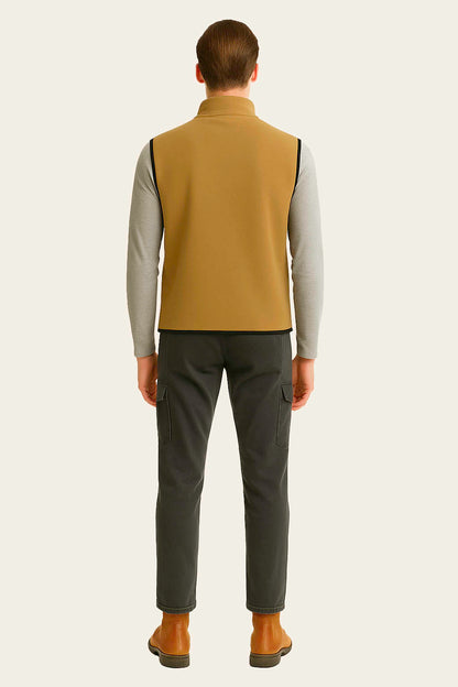 Bej Polar Yelek İş Kıyafeti - Fermuarlı | Mole Uniform